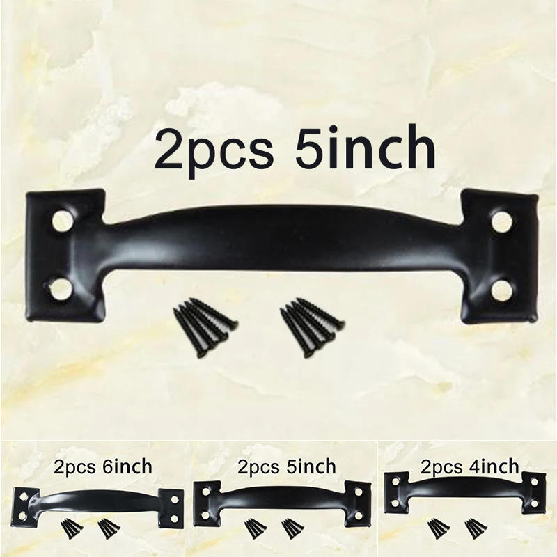 Description Picture 3 of item2Pcs Sliding Barn Door Pull Handle Wood Door Closet Handle Black Door Handles For Interior Doors Handle 8*Screws