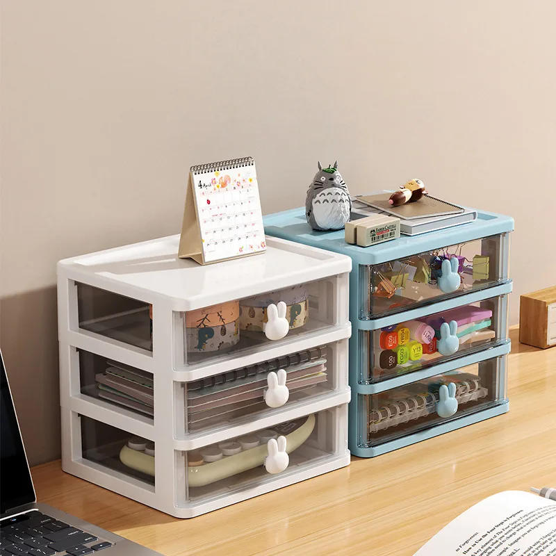 Description Picture 3 of itemTransparent Desk Organizer Drawer Cute Plastic Clear Organizing Boxes Stationery Storage Box Container for Home School Office