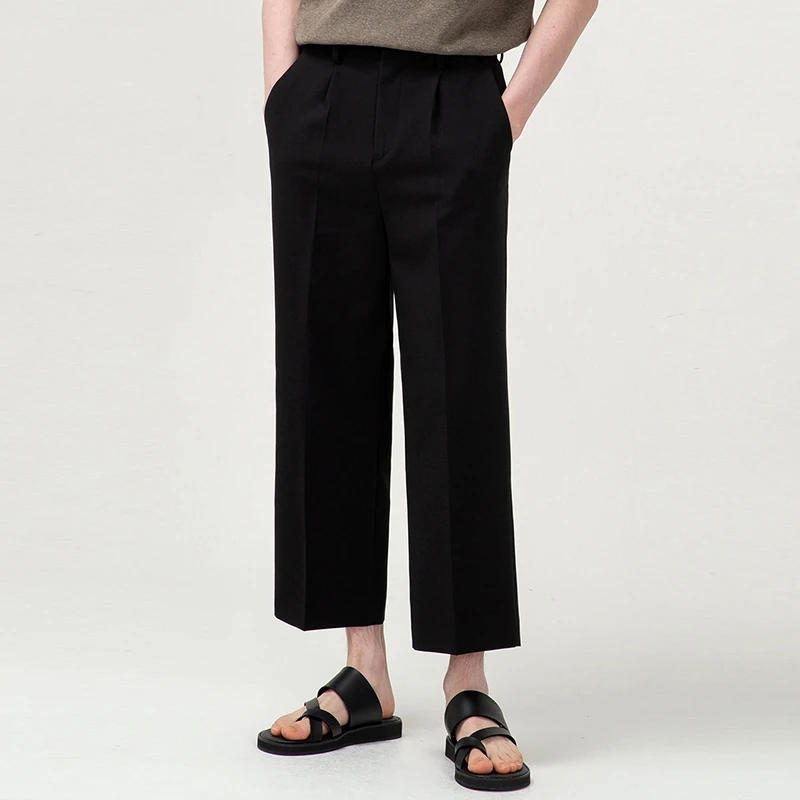 Description Picture 4 of itemMen's Casual Straight Leg Pants Spring And Autumn New Sunshine Youth Neutral Minimalist Wind Large Size Nine Points Pants