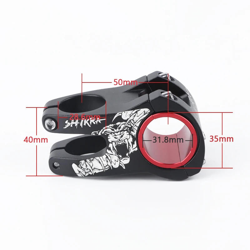 Description Picture 4 of itemSHIKRA Mtb Power Stem Road Mountain Bike Table Short Power Bicycle Bridge 50mm Stem Riser 31.8 35 Handlebar Pipe Adjustable Rod