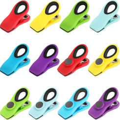 10 Bag Clips with Magnet- Food Clips, Chip Clips, Bag Clips for Food Storage with Air Tight Seal Grip, Snack Bags and Food Bags