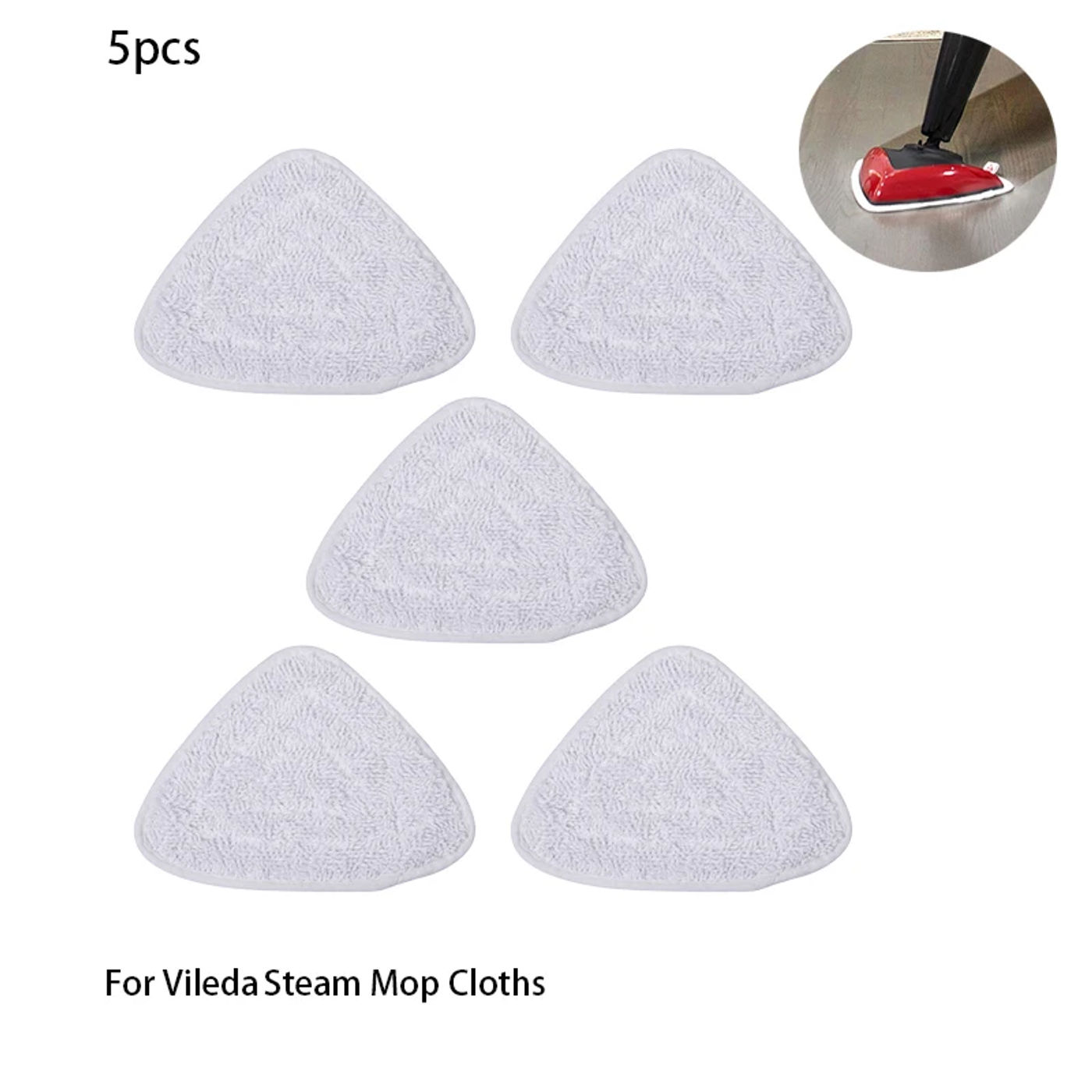 Description Picture 2 of item5pcs Quality Microfiber Steam Mop Pad,Steam Cleaner Parts Triangle Replacement Cloths For Vileda