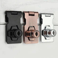 Office Cupboard Zinc Alloy Punch-free Drawer Door Lock Keyed Hasp Lock Cabinet