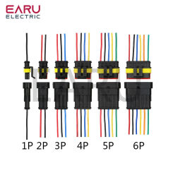 1set AMP 1P 2P 3P 4P 5P 6P Way Waterproof Electrical Auto Connector Male Female Plug with Wire Cable harness for Car Motorcycle