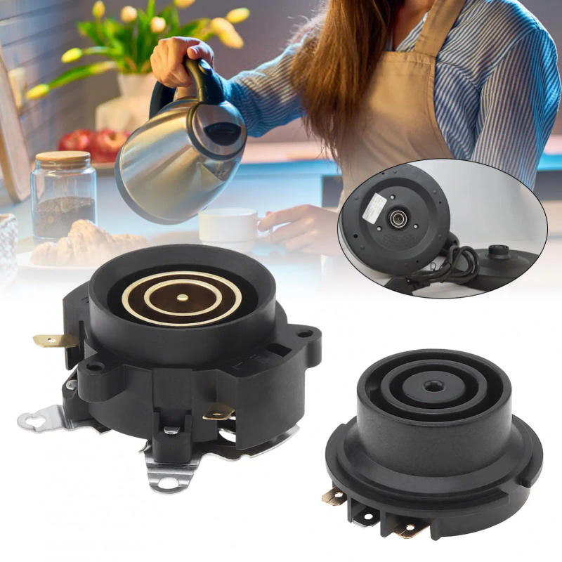 Description Picture 2 of item1/2/3pc Household Electric Kettle Base Thermostat Temperature Switch, Black Switch Connector Coupler Socket Household Acessories