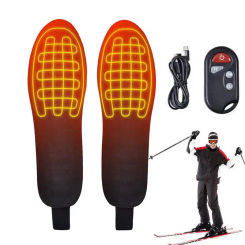 USB Rechargeable Heated Insoles Size 35-45 DIY Customizable Electric Heated Shoes Pad for Outdoor Skiing Winter Foot Warmers