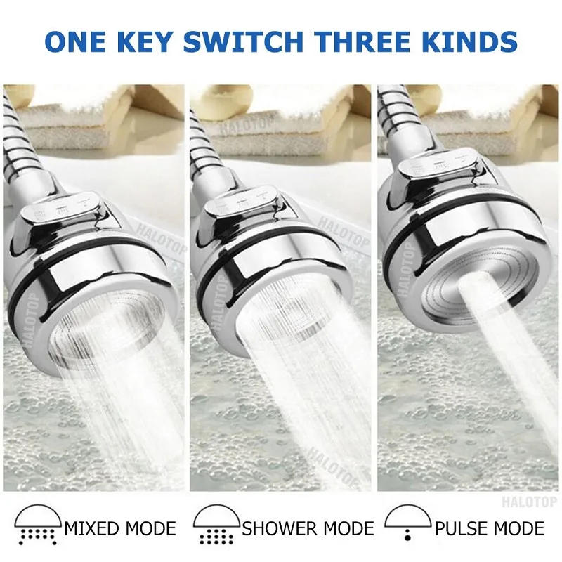 Description Picture 4 of item3 Modes Sink Faucet 360 Degree Rotation Filter Extension Tube Shower Water Saving Tap Universal Kitchen Gadgets Accessories