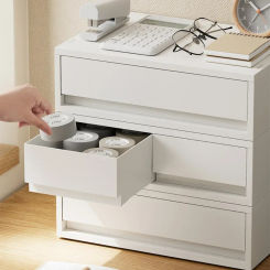 Desktop Storage Boxes Stackable Desk Space Saving Organizer Stackable White Storage Drawer Home Cosmetic Stationery Organizers