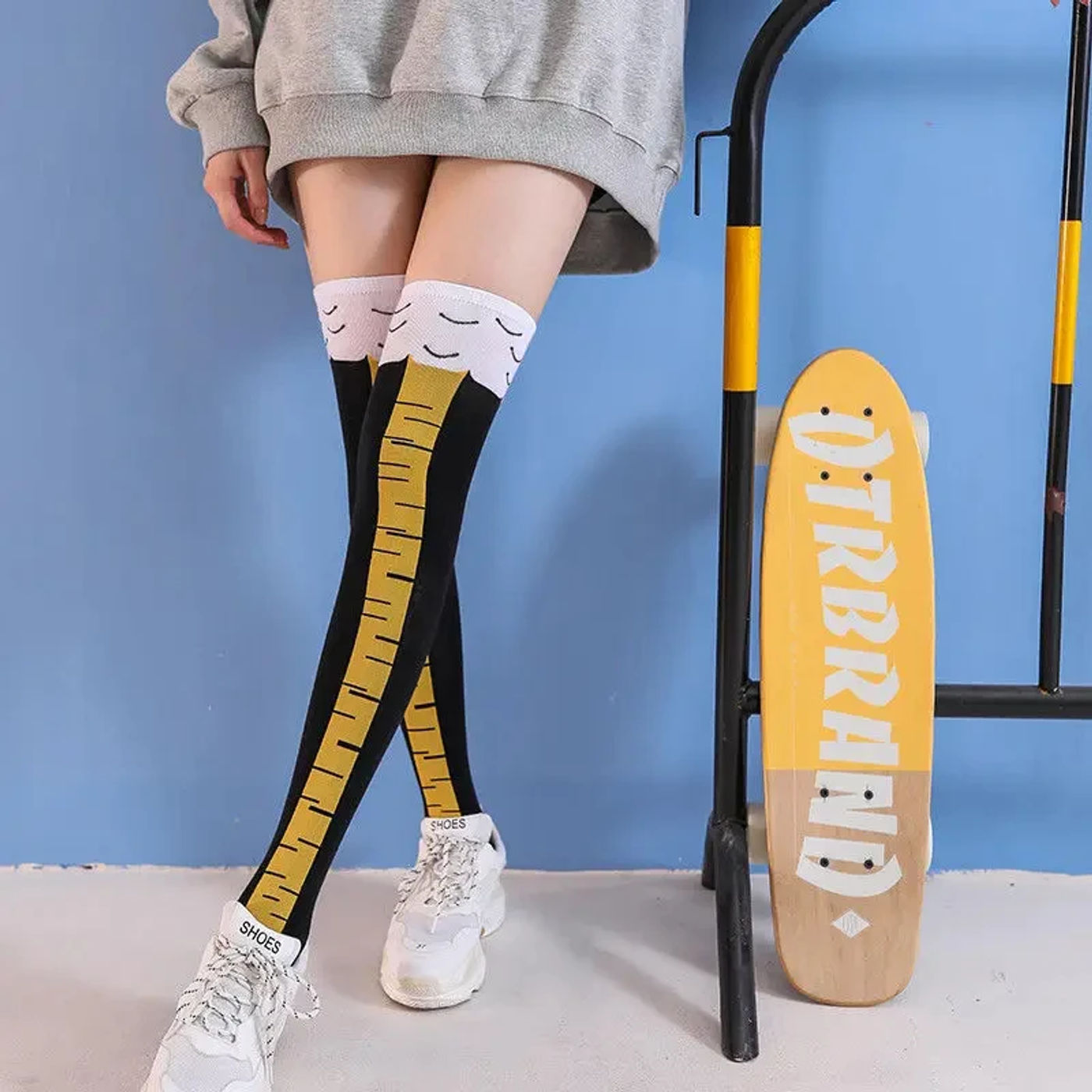 Description Picture 5 of itemFunny Chicken Paw Stocking Over-knee Pressure Thin Leg Long Stockings Women Spring Autumn Winter Middle High School Girls Socks