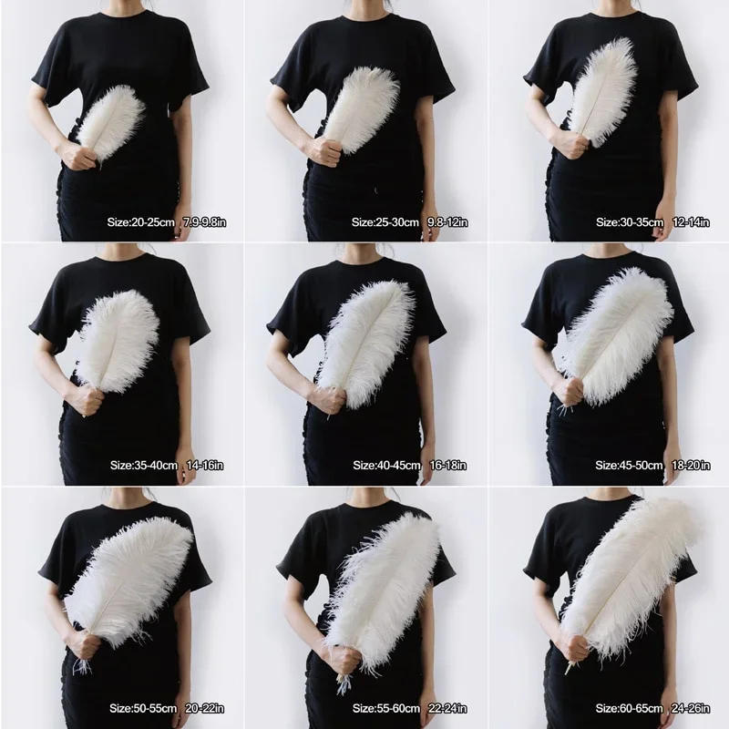 Description Picture 3 of item10PCS 15-60cm White Ostrich Feathers Wedding Party Table Centerpieces Accessories Plumas Decorativas Ostrich Feather Diy Crafts