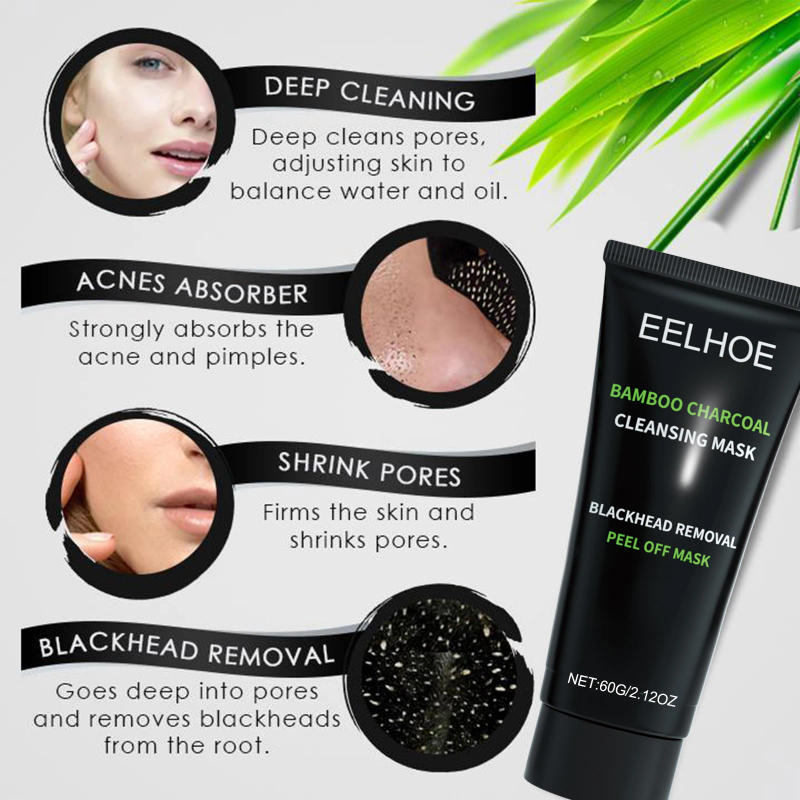 Description Picture 5 of itemBamboo Charcoal Tear-off Mask Blackhead Remover Deep Cleanig Purifying Shrink Pores Cream Exfoliator Peel Mud Mask Skin Care