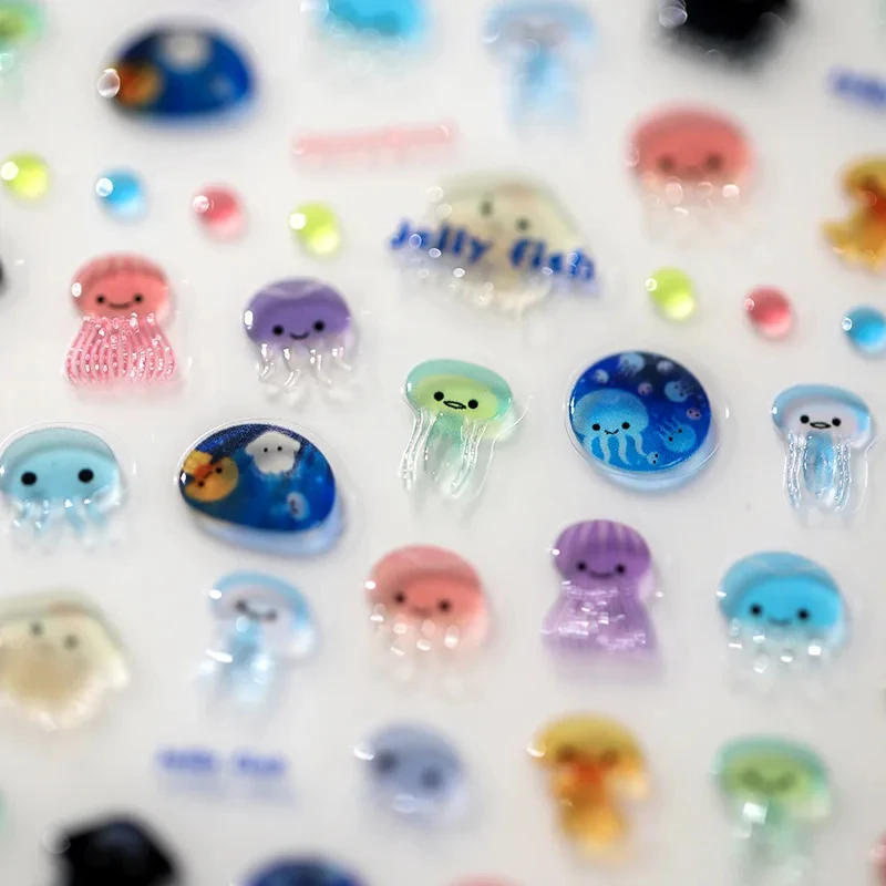 Description Picture 3 of item1pcs 5D Kawaii Jelly Nail Art Stickers Cute Jellyfish Self Adhesive Nail Art Decorations Stickers DIY Cartoon Manicure Decals