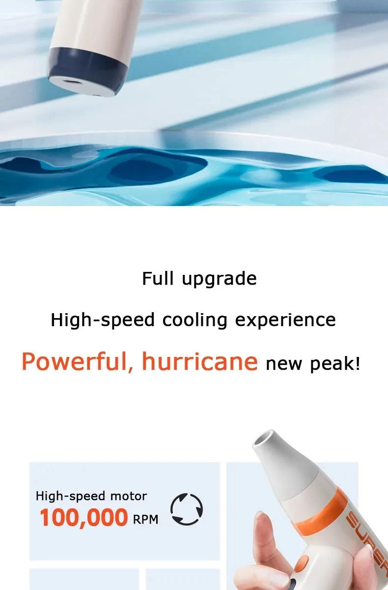 Description Picture 3 of itemWireless Handheld Power Fan Mini Hair Dryer USB Charging Portable Hair Dryer Household Appliance Dusting Outdoor Inflatable