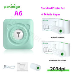 Original Peripage A6 203dpi HD Thermal Photo Printer Mini Pocket Inkless Printer Label Sticker BPA Free Original Paper Etiquetas