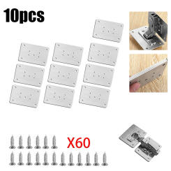 1-10Pcs Hinge Repair Plate For Cabinet Furniture Drawer Stainless Steel Table Scharnier Window Door Repair Hinge Fixing Plate
