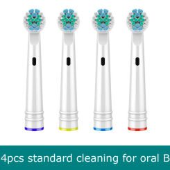 4Pcs/Set 3D Replacement Brush Heads Electric Toothbrush  Attachment White Toothbrush Heads Nozzles