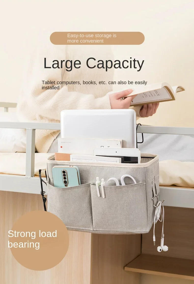 Description Picture 6 of itemPortable Baby Care Essentials Hanging Organizers Crib Storage Cradle Baby Crib Organizer Diaper Bag Linen Baby Bed Accessories