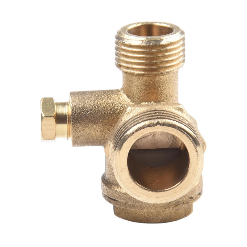 Description Picture 5 of item1PC Air Compressor Check Valve Repartment G1/2 3-Port Brass Male Threaded Check Valve Connector Tool Hardware Pneumatic Parts