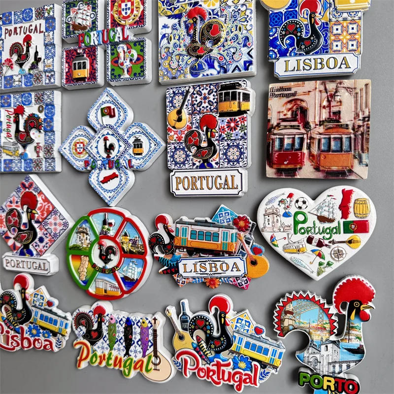 Description Picture 3 of itemPortugal Lisbon Fridge Magnets Tourist Souvenir Resin Magnetic Refrigerator Stickers Home Decor Collection Gifts for friends