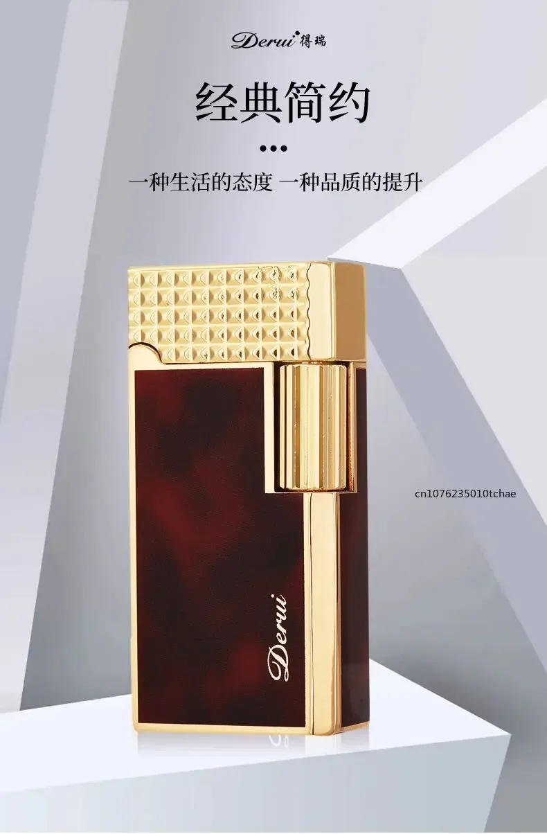 Description Picture 4 of item2024 New Derui Metal Langsheng Kerosene Lighter High-end Lighter Narrow Version Mini Side-sliding Open Flame Lighter