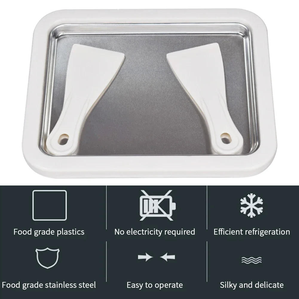 Description Picture 3 of itemMini Fried Yogurts Yogurt Frozen Pan Ice Cream Maker Machine Rolled Ice Cream Maker with 2 Spatulas Fry Ice Plate Home Use