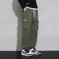 Funky hip-hop broad-leg overalls function casual pants funky casual pants with baggy pockets with pants