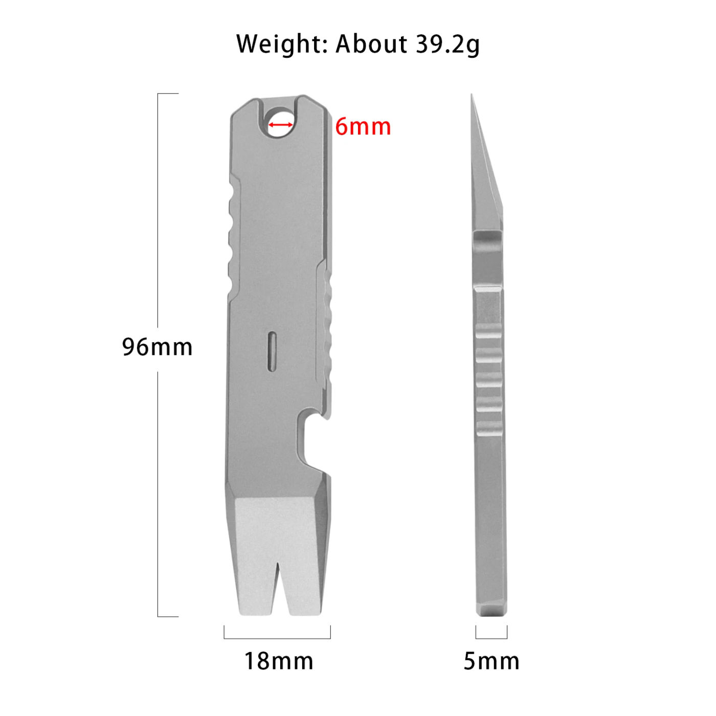 Description Picture 2 of item96mm Titanium Alloy Crowbar Screwdriver Wrench Bottle Opener EDC Multifunctional Tool Outdoor Camping Pry Bar New Gift