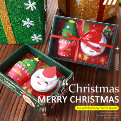 2025 Christmas Soft New Christmas Hand Towel Red Santa New Year Gift Hand Wash Face Towel Home Bathroom