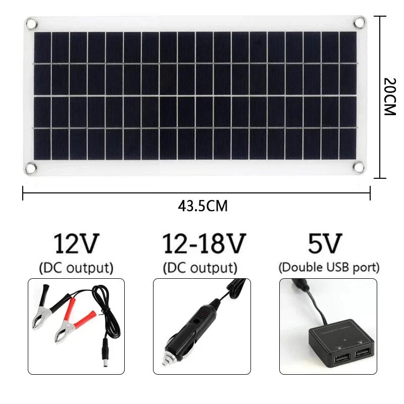Description Picture 5 of item500W Flexible Solar Panel 12V Battery Charger Dual USB With 10A-50A Controller Solar Cells Power Bank for Phone Car Yacht RV