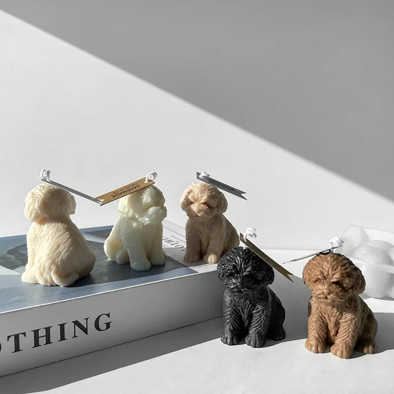 Description Picture 2 of itemCute Teddy Pet Dog Silicone Mold DIY Aroma Candle Plaster Resin Ornament Molds Puppy Soap Candle Making Supplies