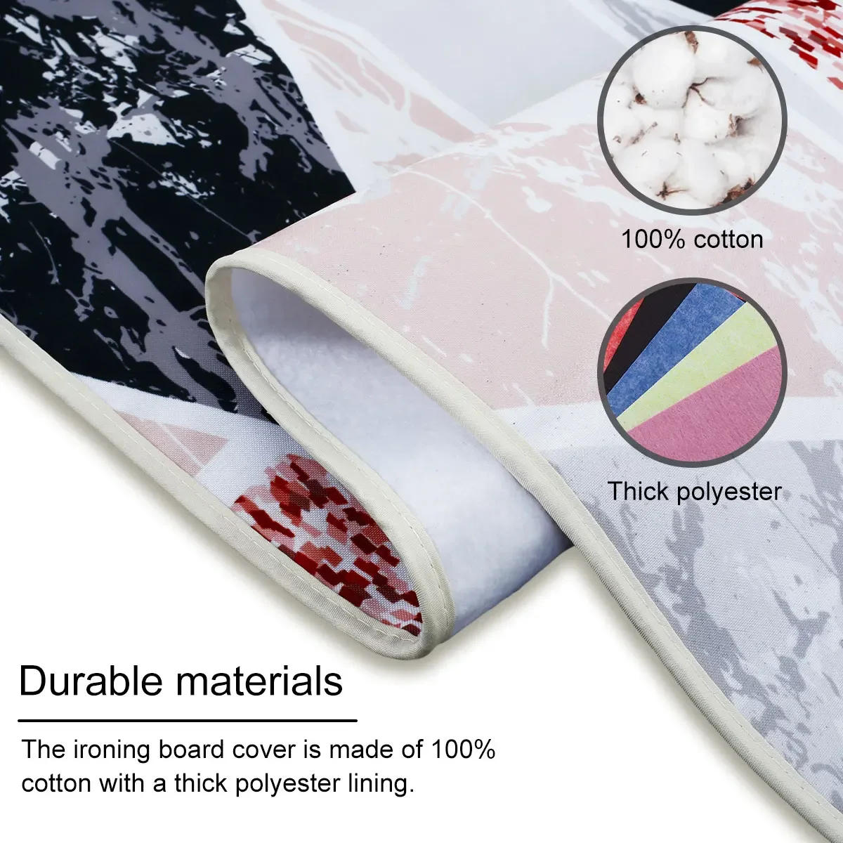 Description Picture 5 of itemIroning Board Cover Scorch Resistant, Extra Thick Cotton Iron Cover with Padding Heat Reflective Heavy Duty Pad Approx 140x50cm