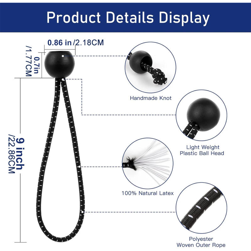 Description Picture 3 of itemBungee Jumping Rope With Ball Heavy-duty Elastic Rope Ball Bungee Jumping Canopy Tied Tightly With Tar Rope With Ball