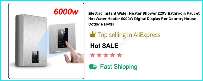 Description Picture 3 of itemEU/US Plug 3500W Electric Thankless Mini Instant Hot Water Heater 220/110V bathroom Faucet Tap Heating 3 Seconds Instant Heating
