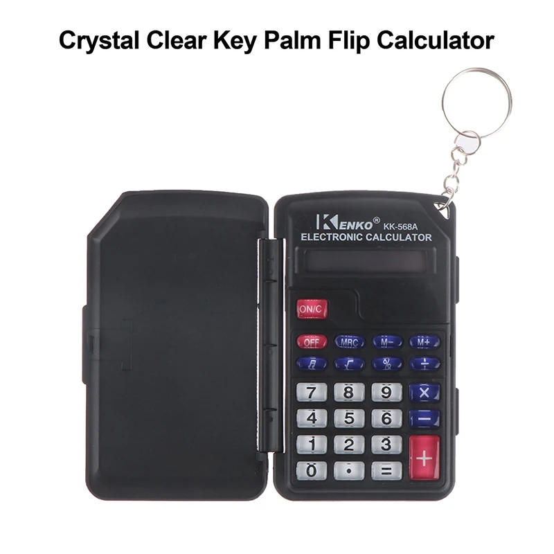 Description Picture 2 of itemProtable Digit Calculator Pocket Size Mini Plastic 8 digits Electronic Mini Calculator Keychain Office Supplies