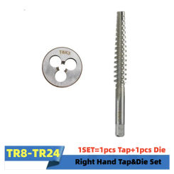 1Set Right hand Trapezoidal Tap and Die set TR 8 10 12 14 16 18 20 22 24 X1.5 X2 X3 X4 Thread Screw TR Taps Threading Round die