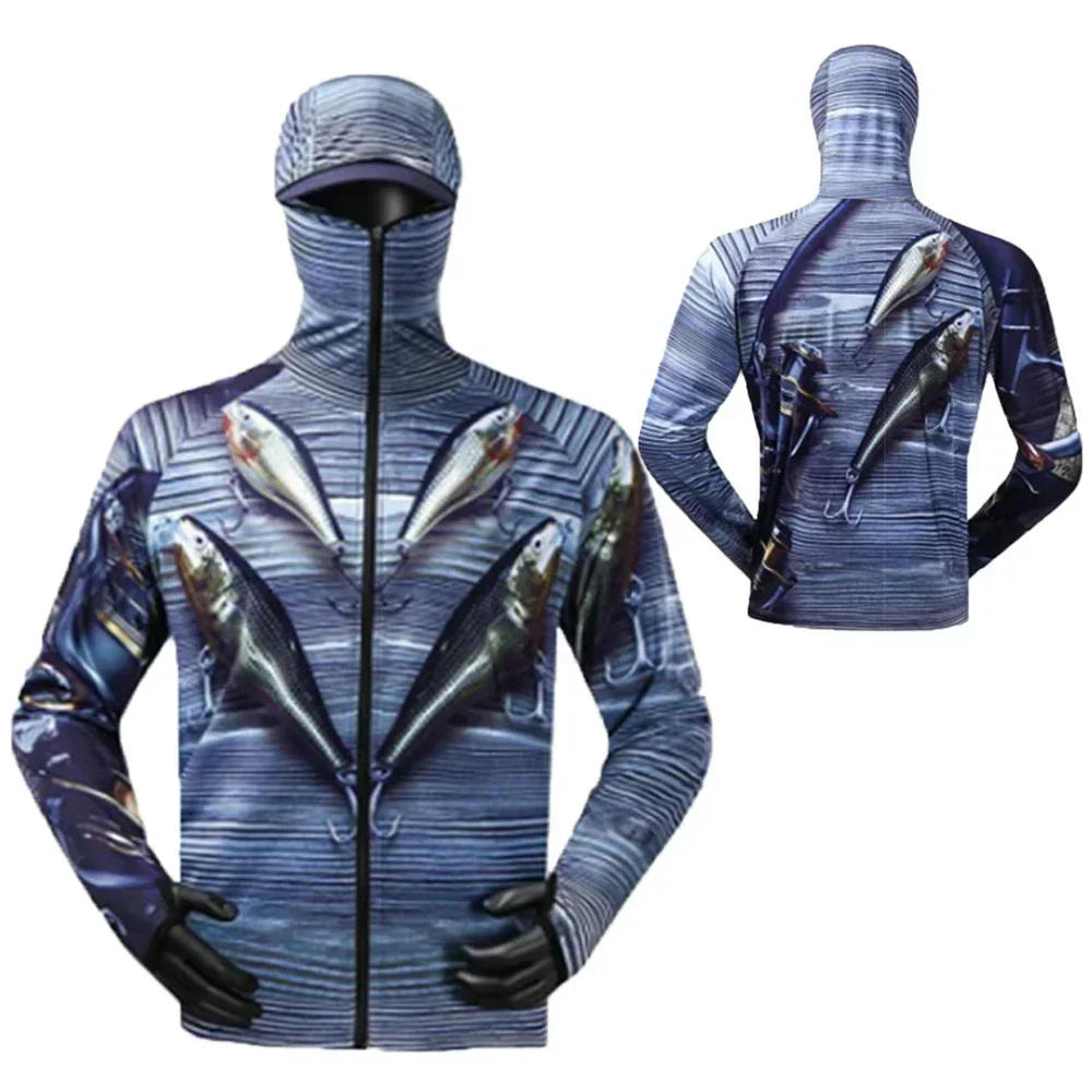 Description Picture 6 of itemMen's Sun-Protection Fishing full zip jacket Outdoors Long Sleeve Fishing Shirt Men Anti-UV Quick-Dry UV Clothing