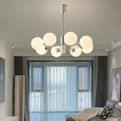LED Modern Chandelier for the Bedroom Dining Room Nordic milk white Glass Ball Ceiling Pendant Lamp Hanging Lighting Home