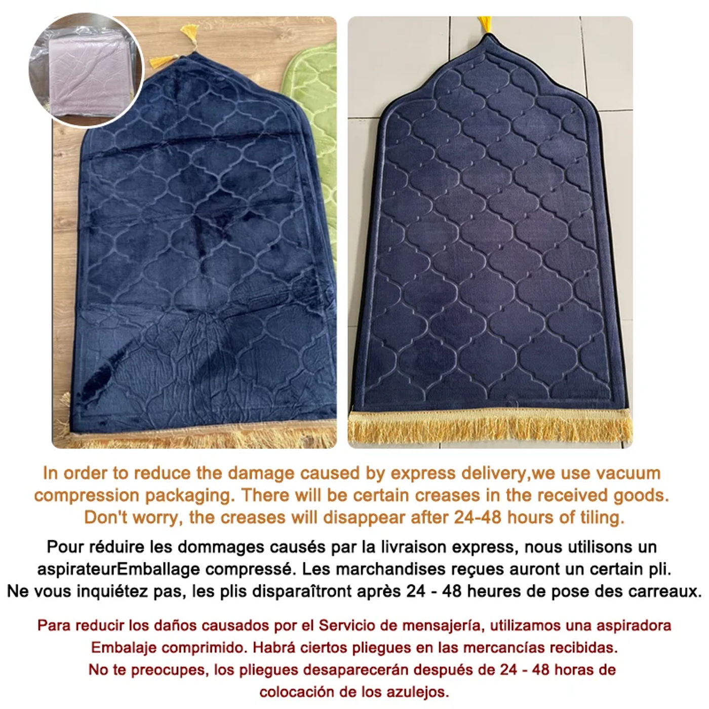Description Picture 2 of itemFlannel Prayer Mat Worship Blanket Worship Kneel Embossing Floor Carpets Non-slip Soft Portable Travel Prayer Rug Ramadan Gift