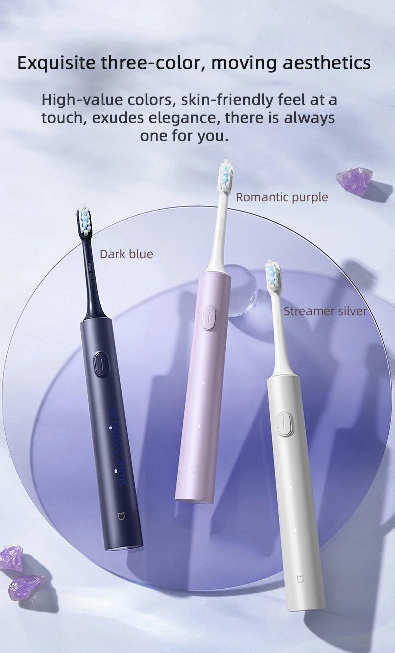 Description Picture 6 of itemOriginal XIAOMI MIJIA Sonic Electric Toothbrush Set T302 4 Brush Heads IPX8 Waterproof Wireless Chraging Electronic Tooth Brush