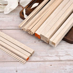 2/3/4/10/12/15mm Balsa Wood Craft Square Cudgel Model Toys Building Carving DIY Handicraft Educational Making Accessories Stick