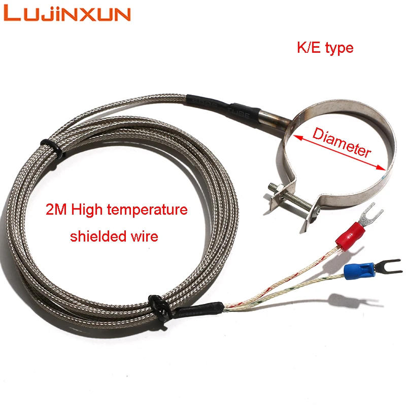 Description Picture 2 of itemLUJINXUN 2M Metal Shield Wire Clamp-Type Thermocouple Sensor Dia 48/50/55/60/65mm K/E type PT100 Temperature Probe 1pc