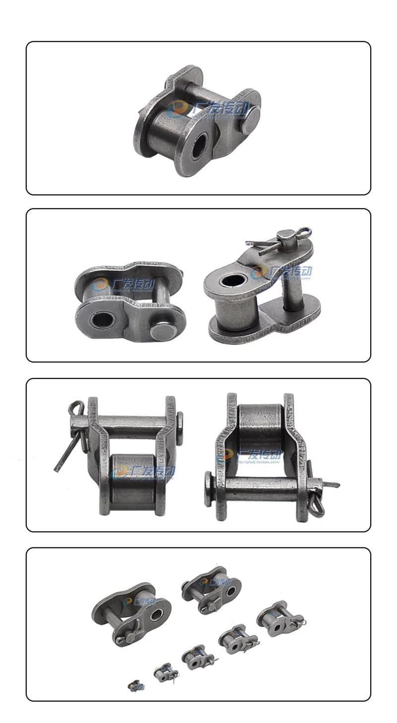 Description Picture 3 of itemSingle Row Half Buckle Chain Buckle 04C/06B/06C/08A/08B/10A/12A/16A Carbon Steel Industrial Drive Short Pitch Roller Chain