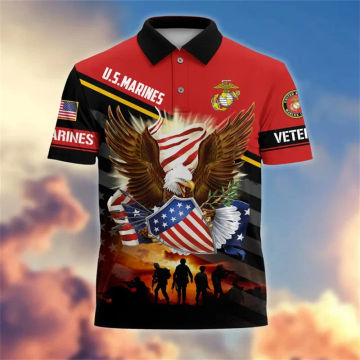 New Summer 3D UNITED STATES Soldiers Armys Veterans Printing Polo Shirt For Men Fashion Cool Polo Shirts Steetwear Vintage Polos