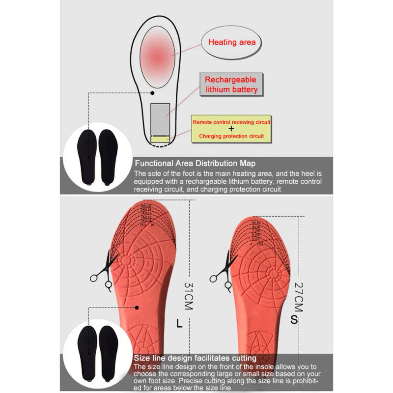 Description Picture 6 of item2000mAh Smart Foot Warmer Insoles Wireless Heating Shoes Pads USB Charging Feet Warm Sock Pad Mat Pad for Outdoor Camping Hiking