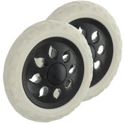 2 Pcs Cart Accessories Trolley Caster Replacements Shopping Wheel Flat Wheels Heavy Duty Rubber + Foam