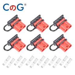 CG 1/2/4/6 Pcs 6-10 Gauge Anderson Connector Plug 50A 12-36V Battery Quick Connector Disconnect Wire Plug Kit for Winch Trailer