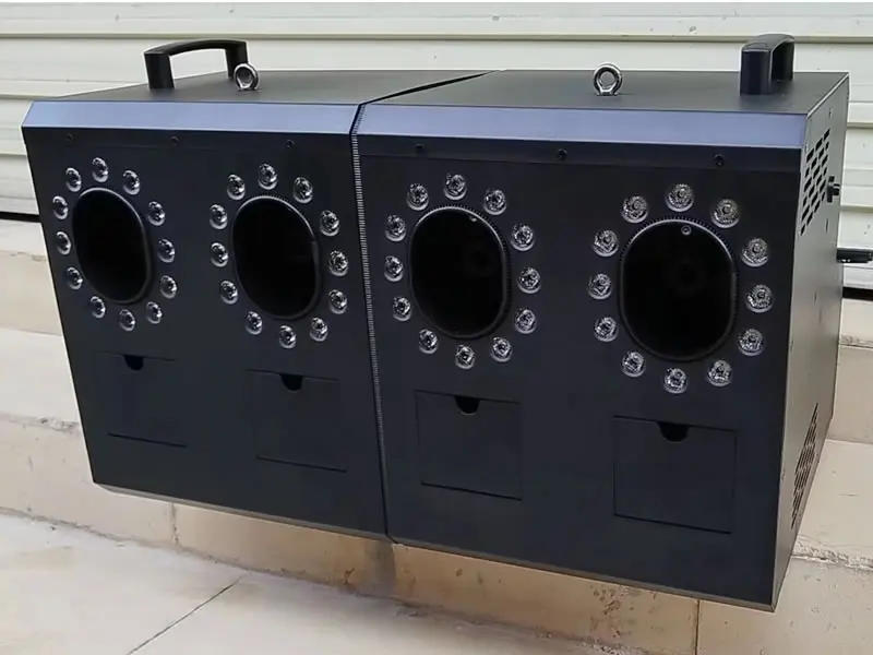 Description Picture 3 of item3000W 4 Way LED Bubble Fog Machine DMX512 Smoke Fog Bubble Lighting Blower RGBW Stage Event Wedding Party Bar DJ Club Lighter