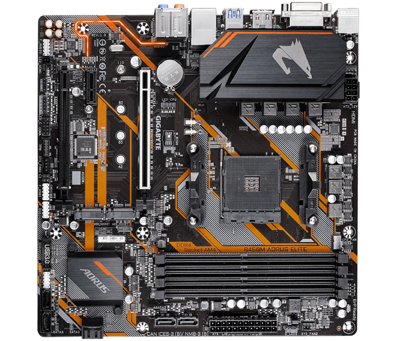 Description Picture 2 of itemGigabyte B450M AORUS ELITE DDR4 USB3.1 /Micro-ATX Max-64G Double Channel AM4 Motherboard