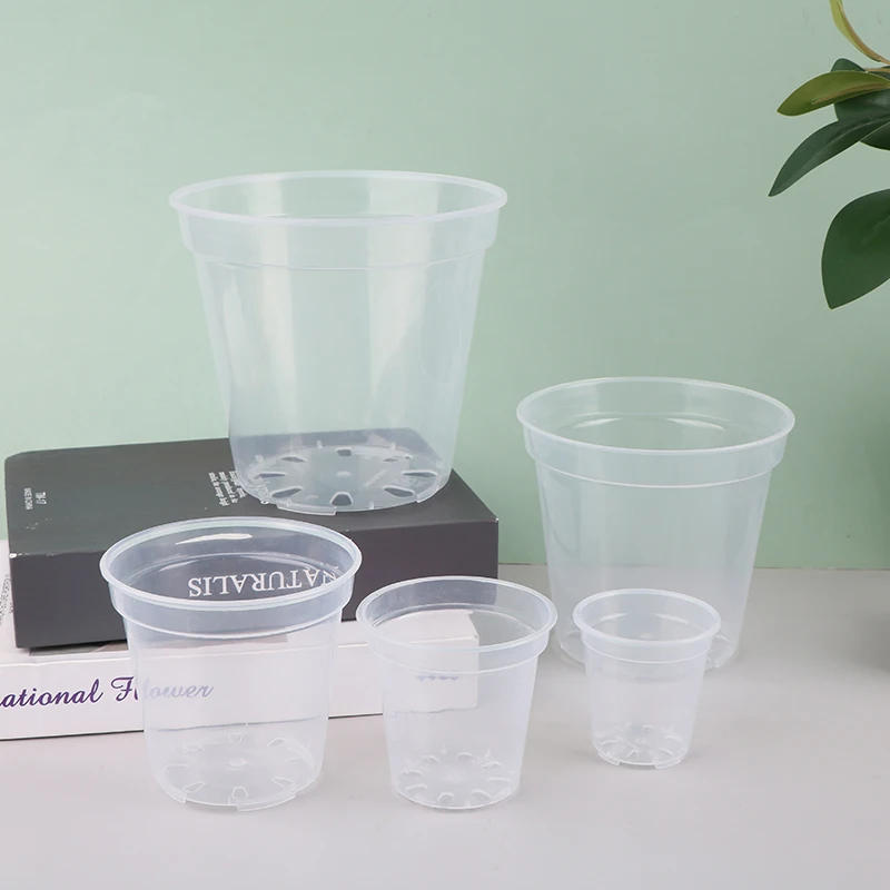 Description Picture 3 of itemRound Planter Pot Orchid Nursery Container Planter Container Transparent Orchid Container Round Starting Pots