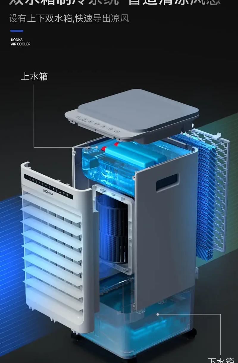 Description Picture 4 of itemKonka Household Small Refrigeration Mobile Air Conditioner Small Cooling Fan Home Appliances Floor Standing Air Conditioning Fan